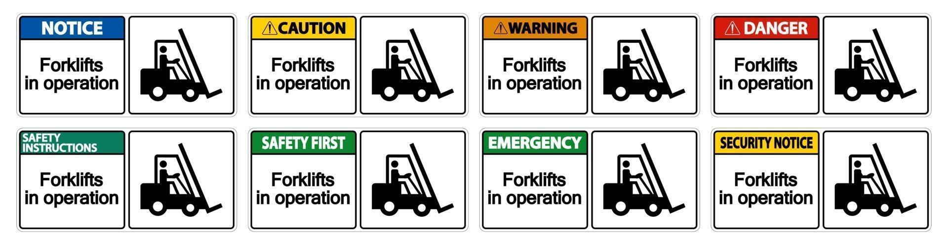 forklifts in operation Symbol Sign Isolate on transparent Background,Vector Illustration vector