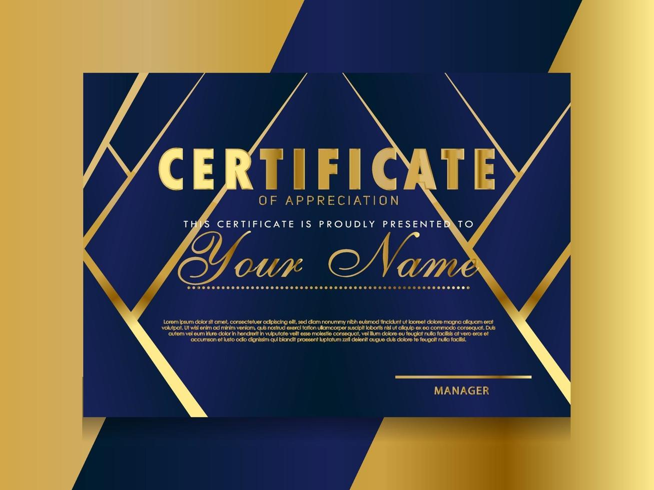 Certificate of Appreciation template.Trendy geometric design. vector