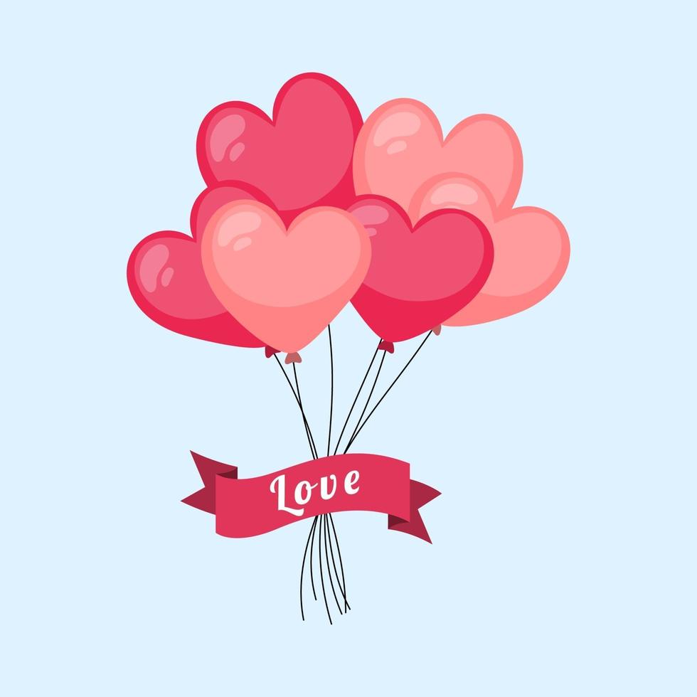 Download Heart Balloons Background 2125328 Vector Art At Vecteezy
