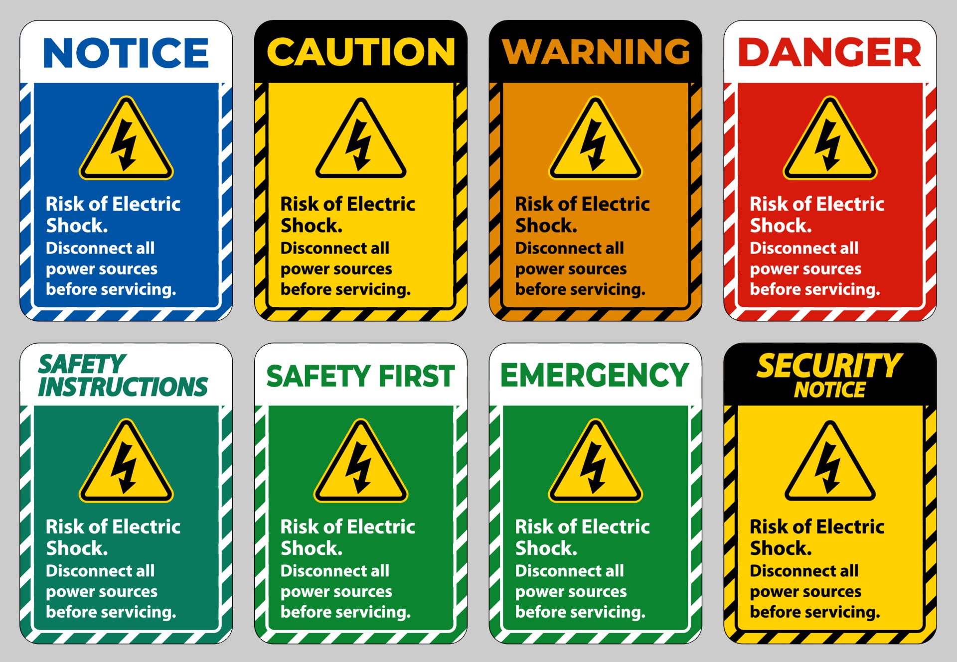 Risk of electric shock Symbol Sign Isolate on White Background 2125480