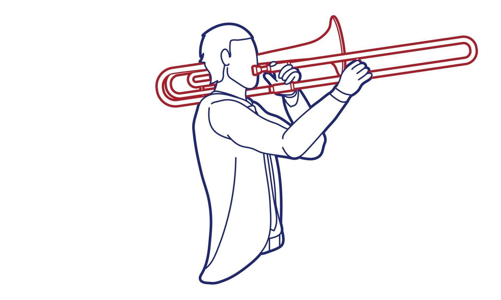 vector gráfico de instrumento de orquesta de músico de trombón