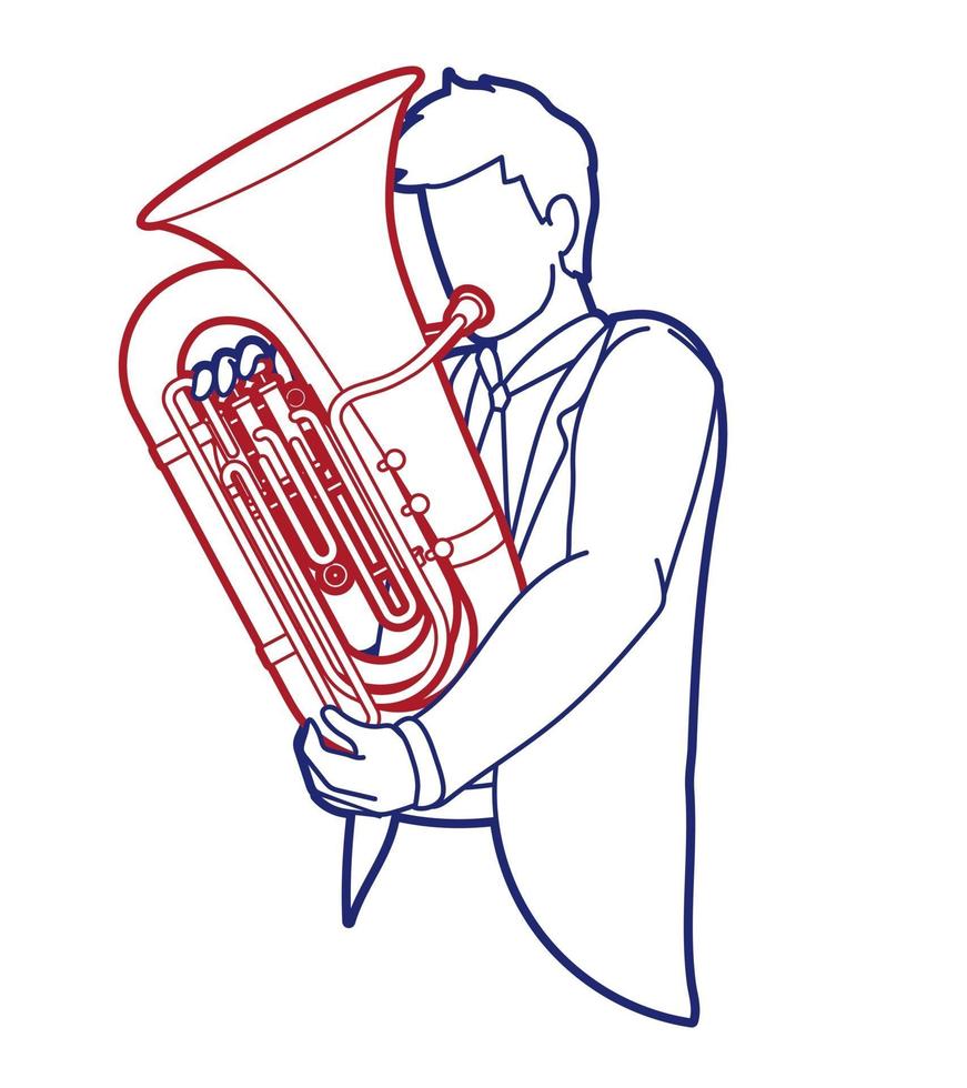 vector gráfico de instrumento de orquesta de músico de tuba