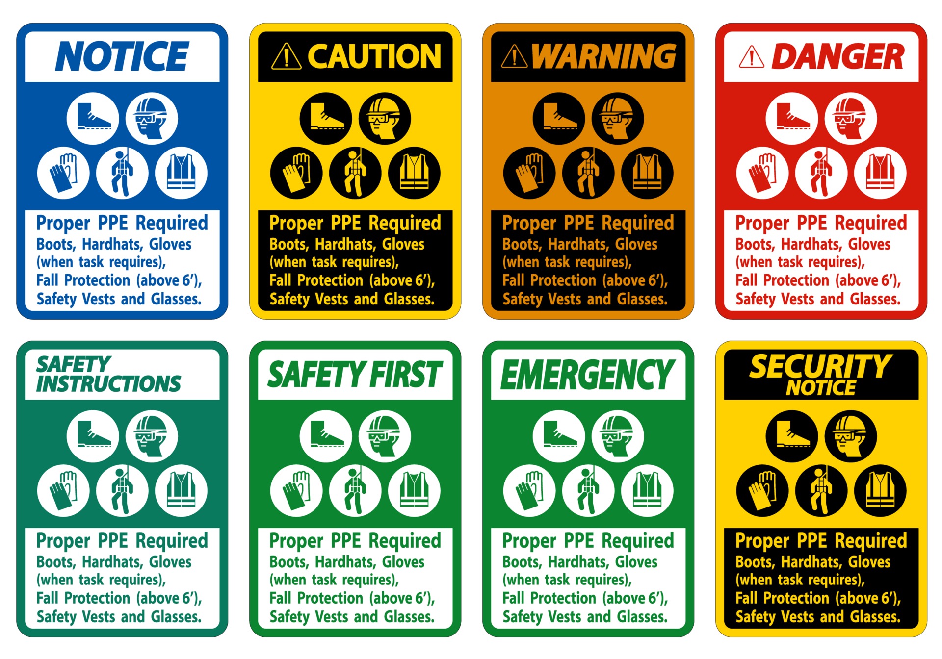Task required. Ppe requirements. shutterstock caution ppe required.