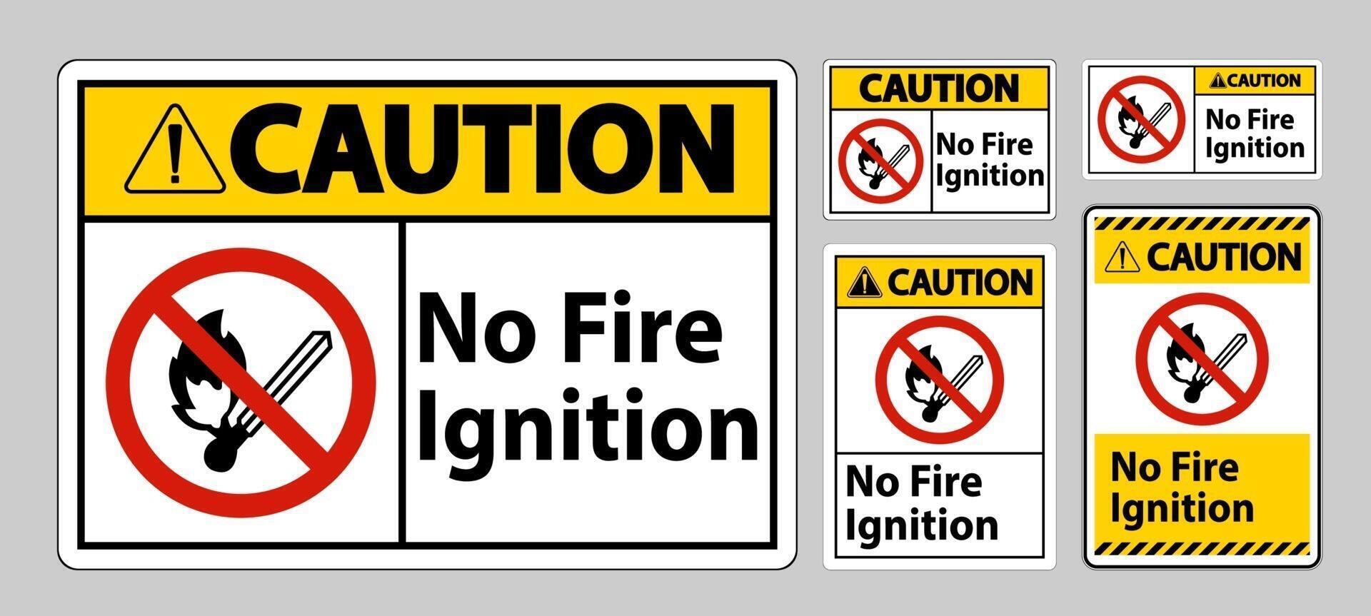 Caution No Fire Ignition Symbol Sign On White Background vector