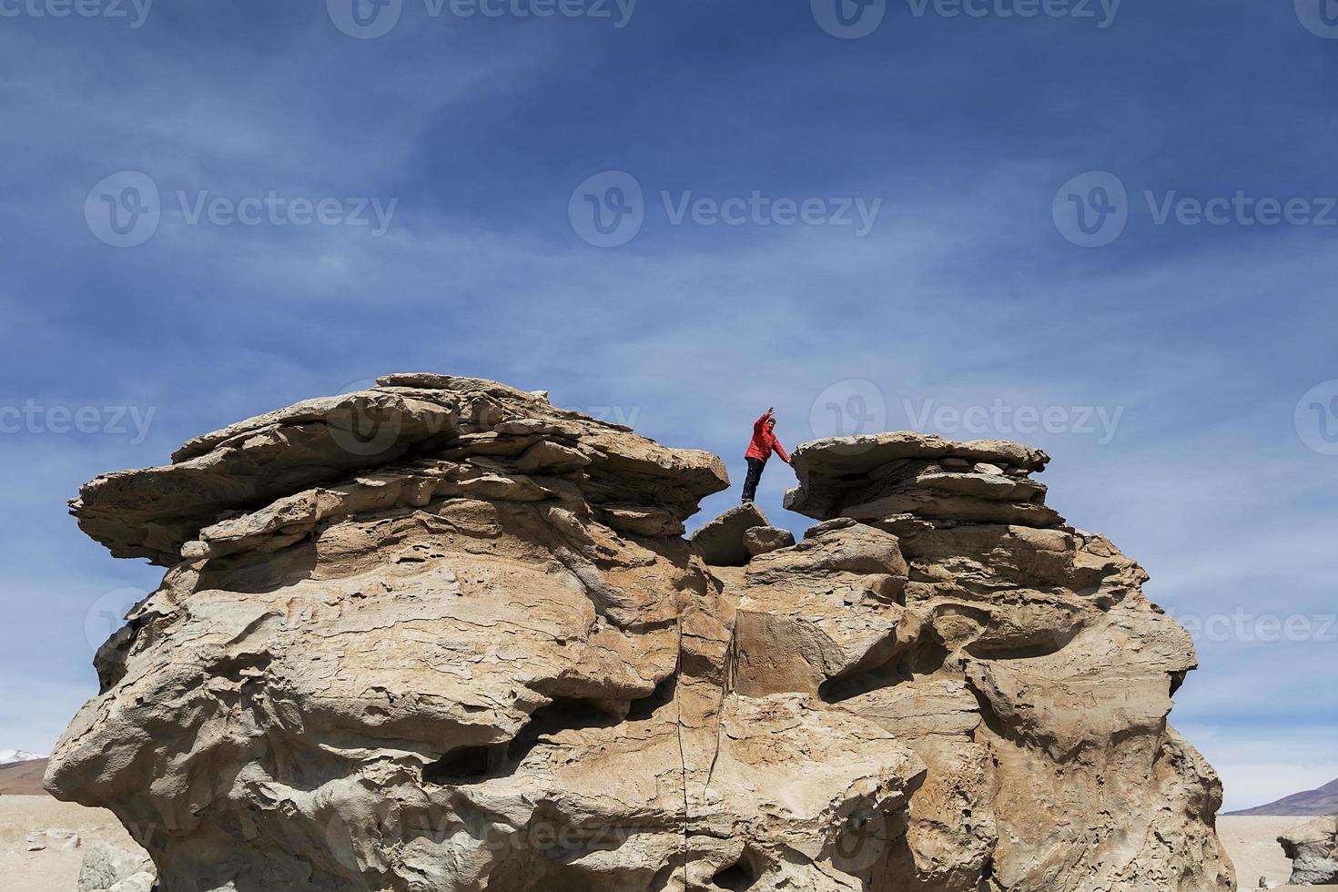 Rock formations of Dali desert in Bolivia photo