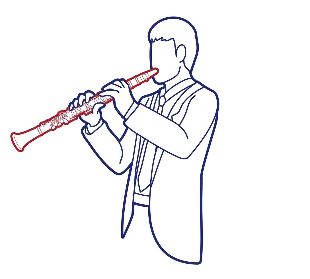 vector gráfico de instrumento de orquesta de músico de clarinete