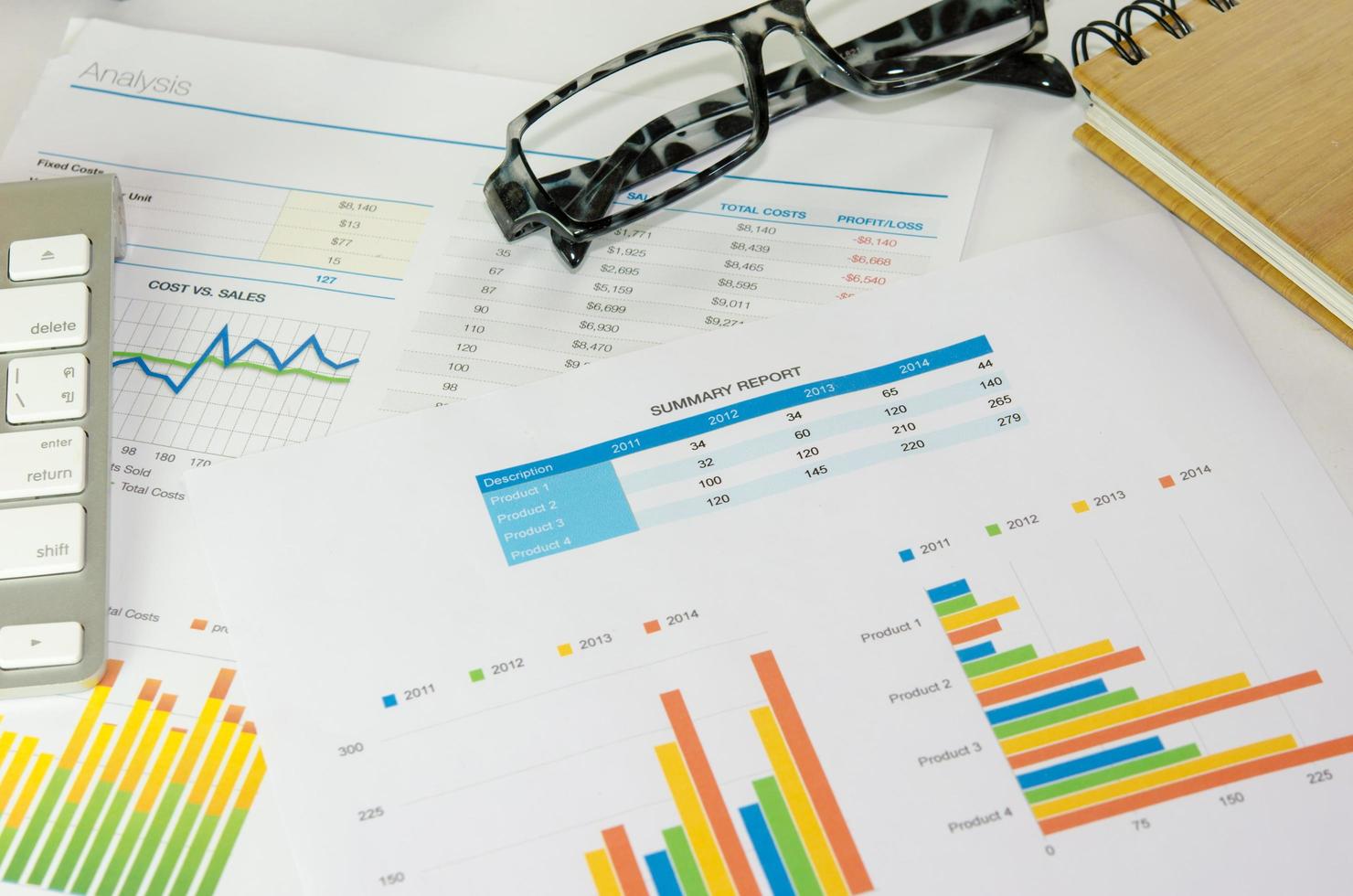 Business documents on a desk photo