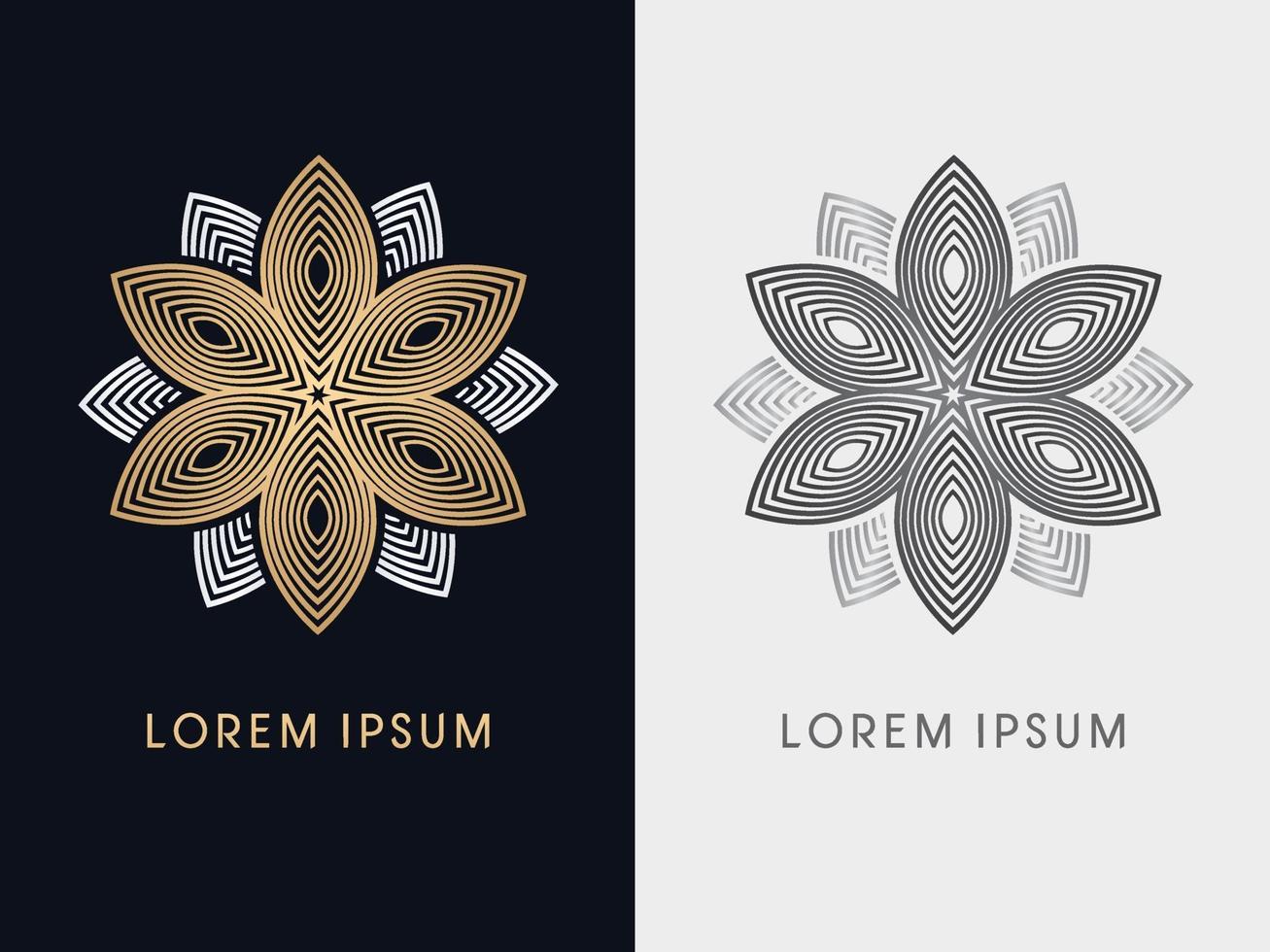 Golden Lotus Abstract Luxury Flower vector