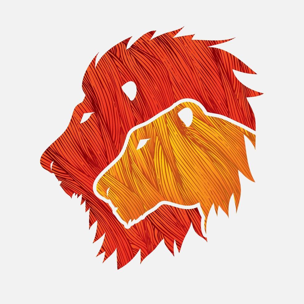 Head Lion and Lioness vector