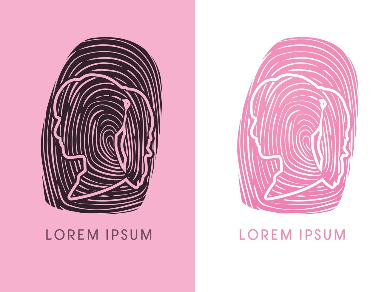 Woman Fingerprint Sign vector
