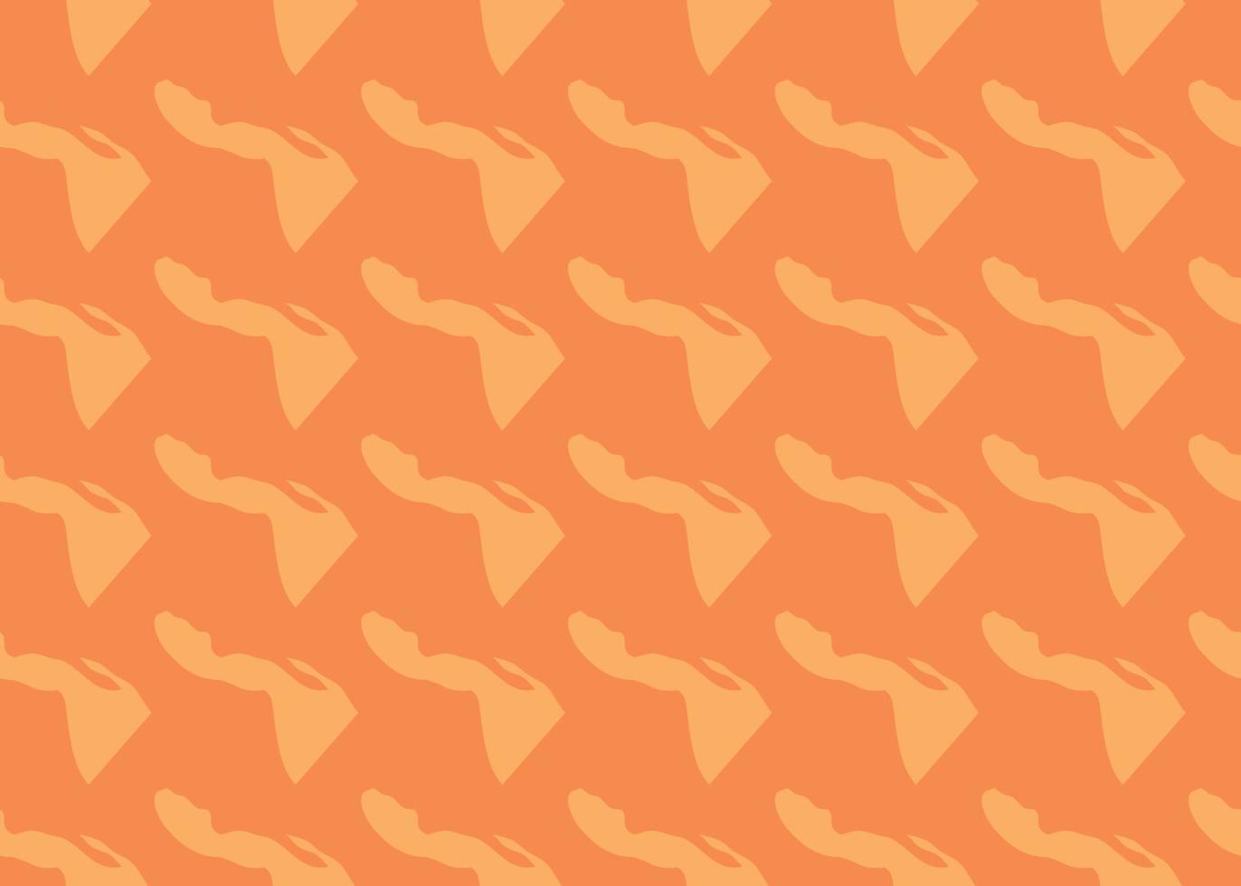 Hand drawn, orange color shapes seamless pattern vector