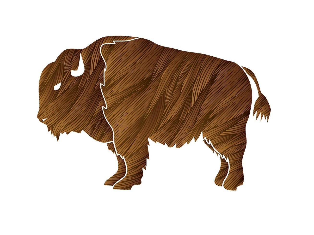 bisonte gran búfalo vector