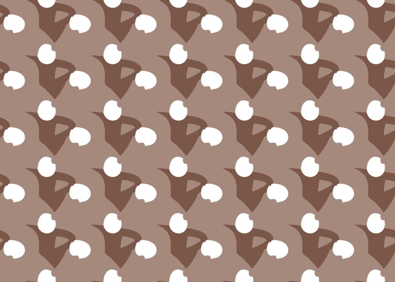 Hand drawn, brown, white abstract shapes seamless pattern vector