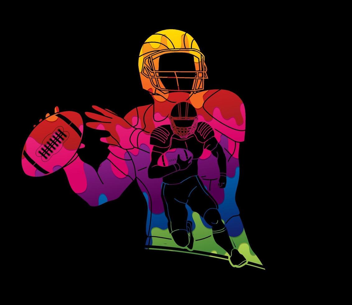 Abstract American Football Players vector