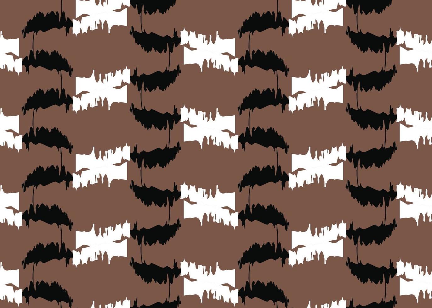 Hand drawn, brown, black, white color seamless pattern vector