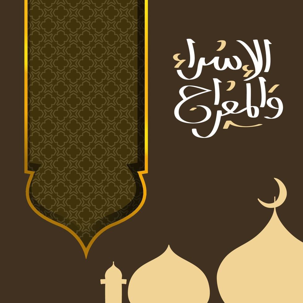 Isra' and Mi'raj Arabic Islamic background art paper. Isra and Mi'raj vector art illustration