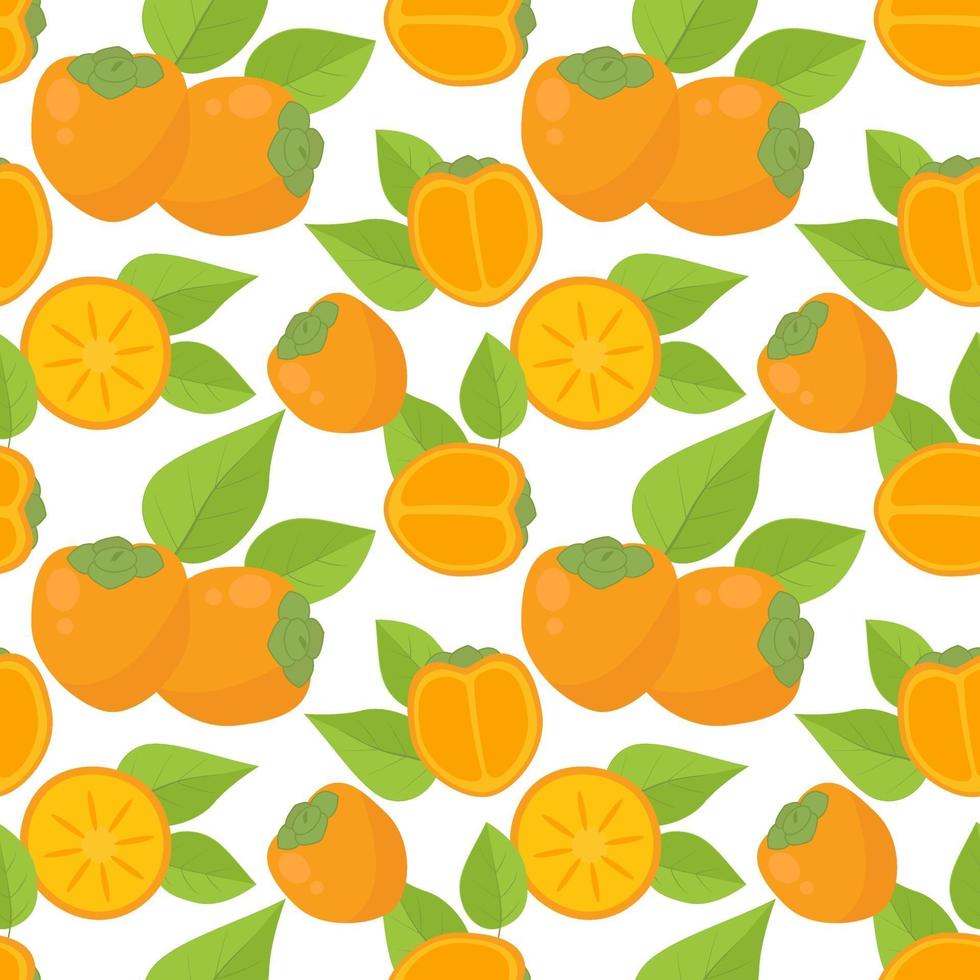 Seamless background with persimmons. vector