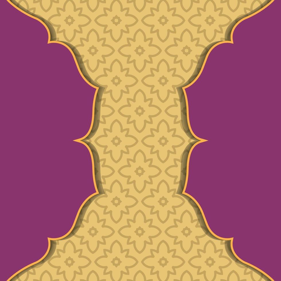 Oriental frame, banner template for design in traditional arabic style vector