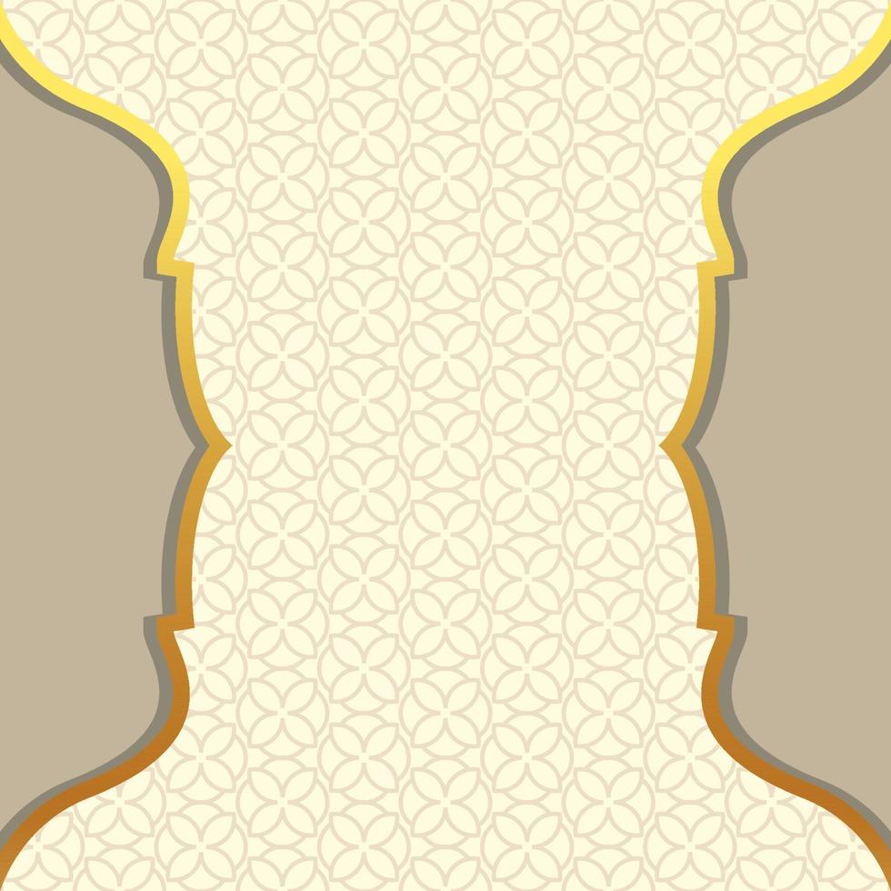 Rectangular Frame With Traditional Arabic Ornament background For Invitation Card. Ramadan Kareem. Modern cover design. Vector illustration. Islamic holiday. Muslim month Ramadan poster template.