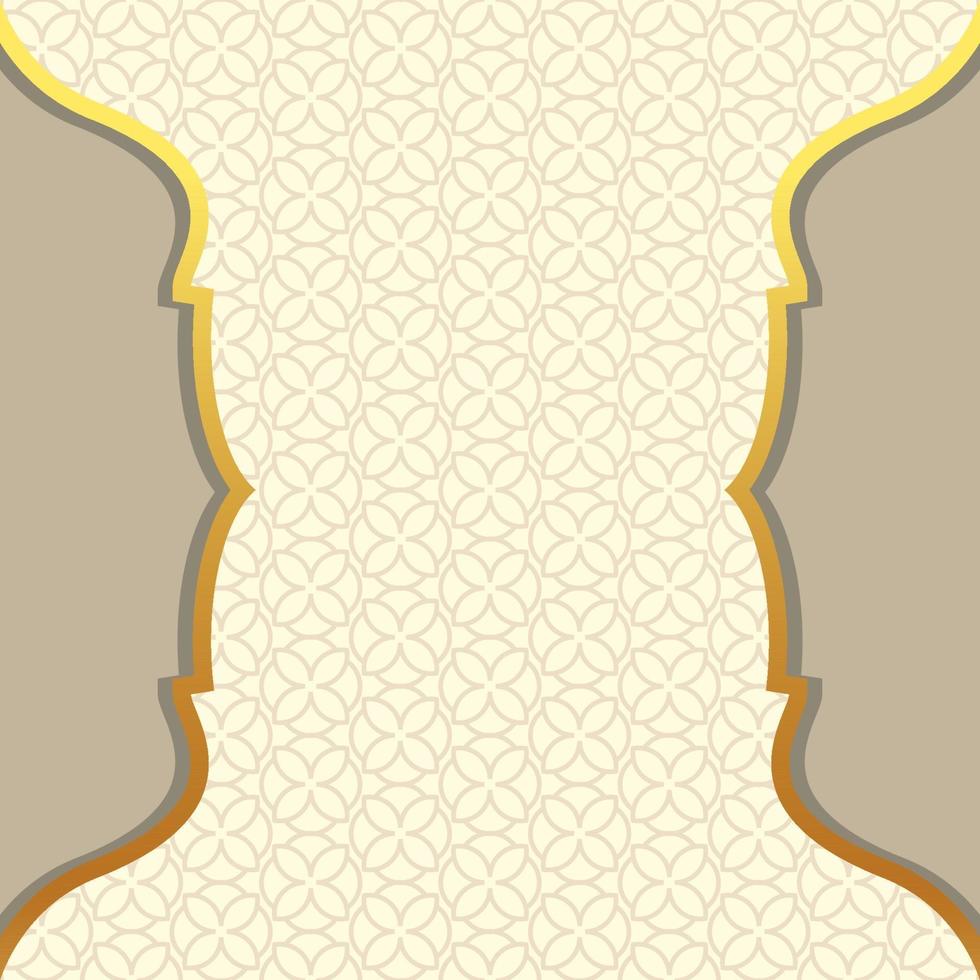 marco rectangular con fondo de ornamento árabe tradicional para tarjeta de invitación. ramadan kareem. diseño de portada moderno. ilustración vectorial. fiesta islámica. Plantilla de cartel de Ramadán del mes musulmán. vector