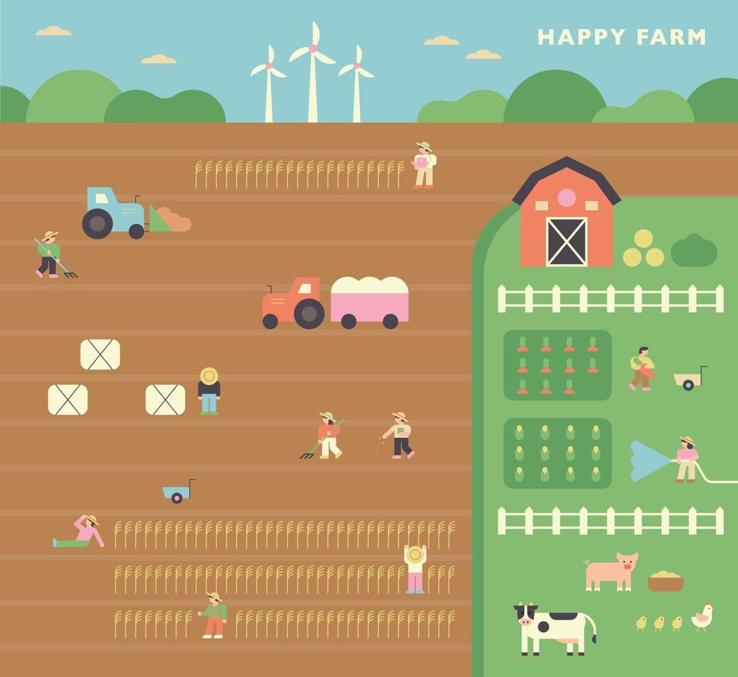autumn farm cute background poster. vector