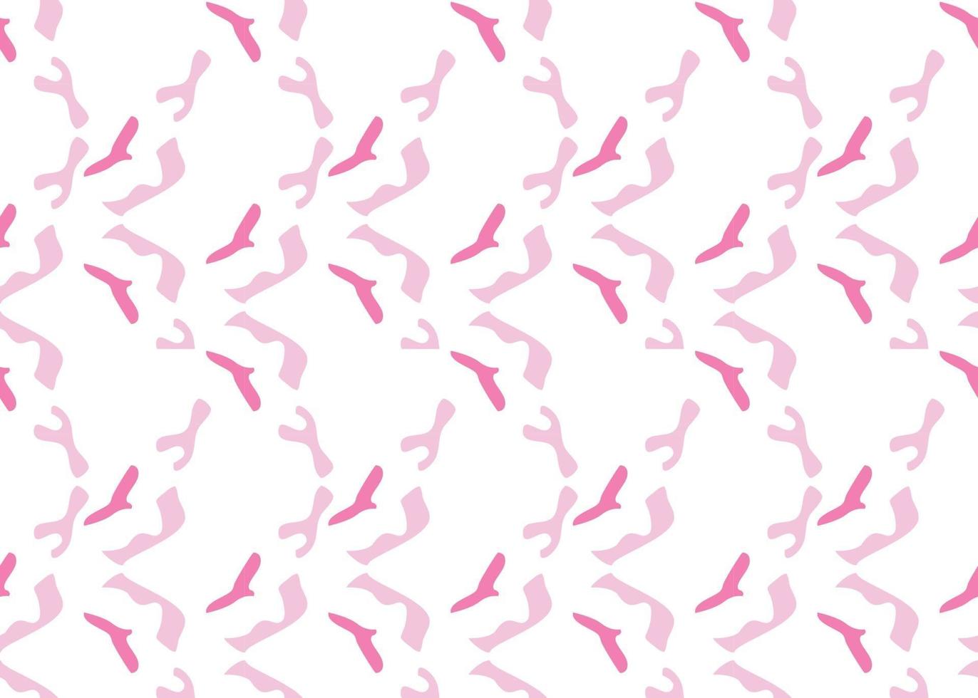 Hand drawn, pink, white shapes seamless pattern vector