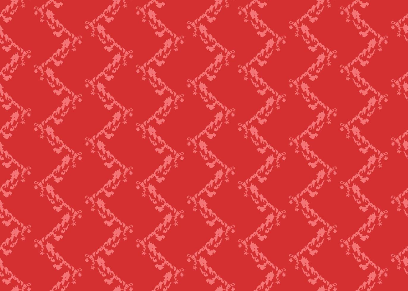 Hand drawn, red zigzag color seamless pattern vector