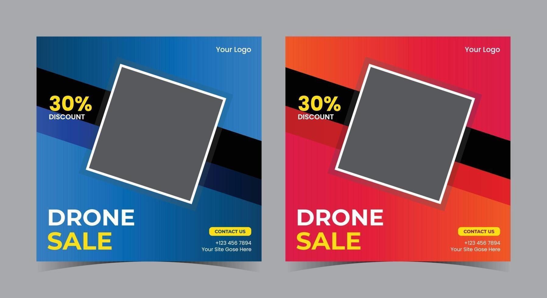 Drone sale Poster, Drone social media post and flyer vector