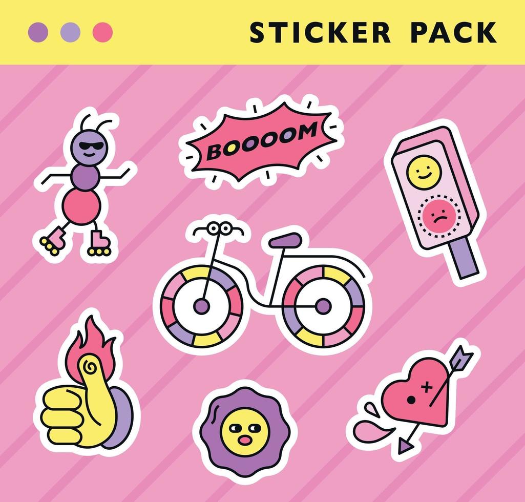 vehicle sticker pack vector