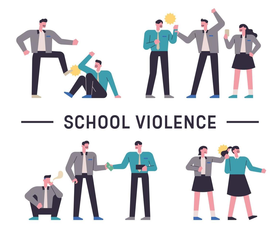 conciencia de la violencia escolar con los estudiantes vector