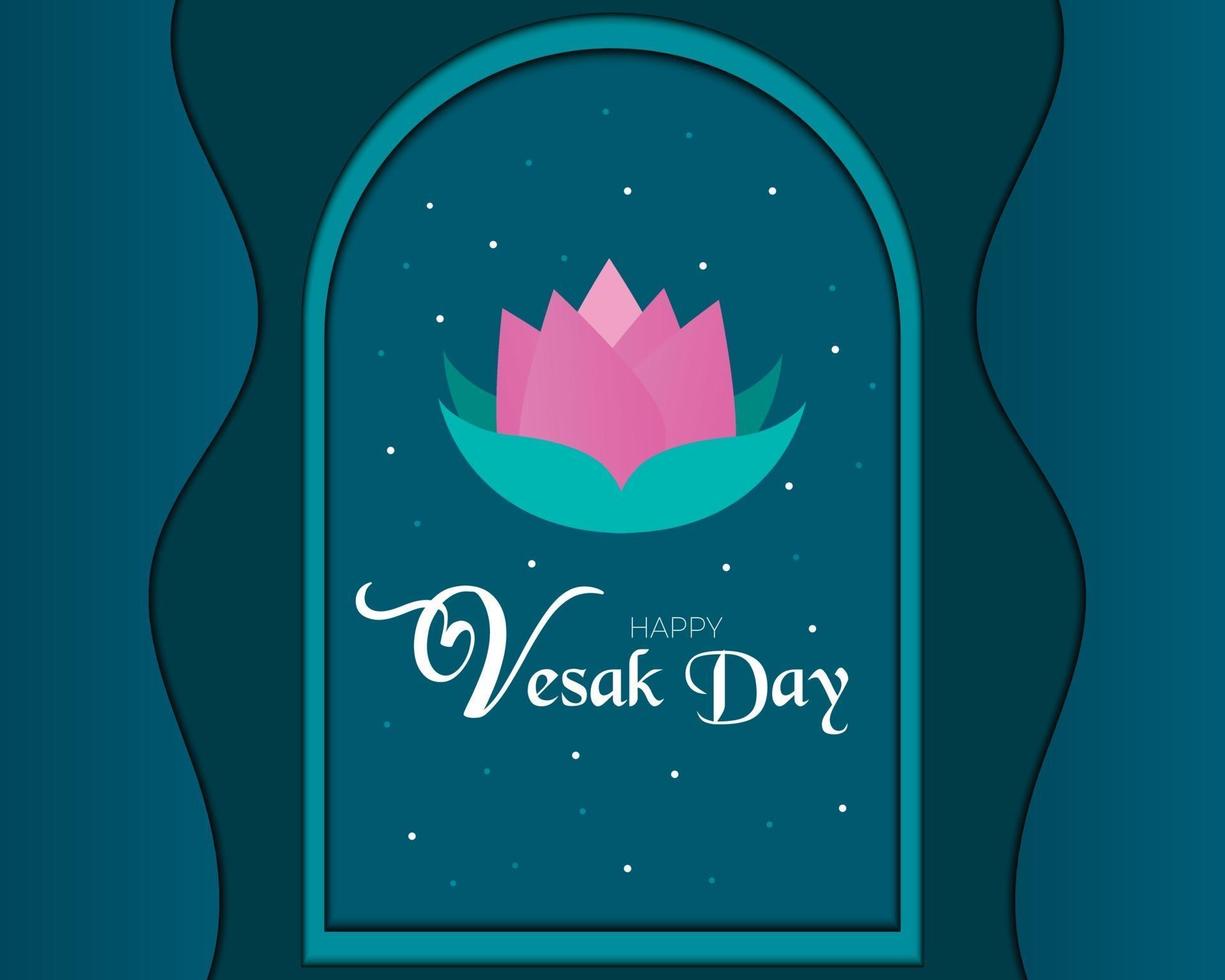 Happy Vesak Day Papercut Vector