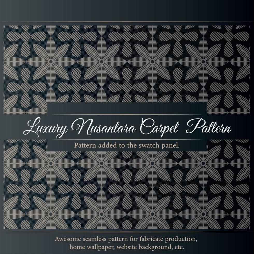 Luxury nusantara carpet pattern. Seamless Fabric Texture Print. vector