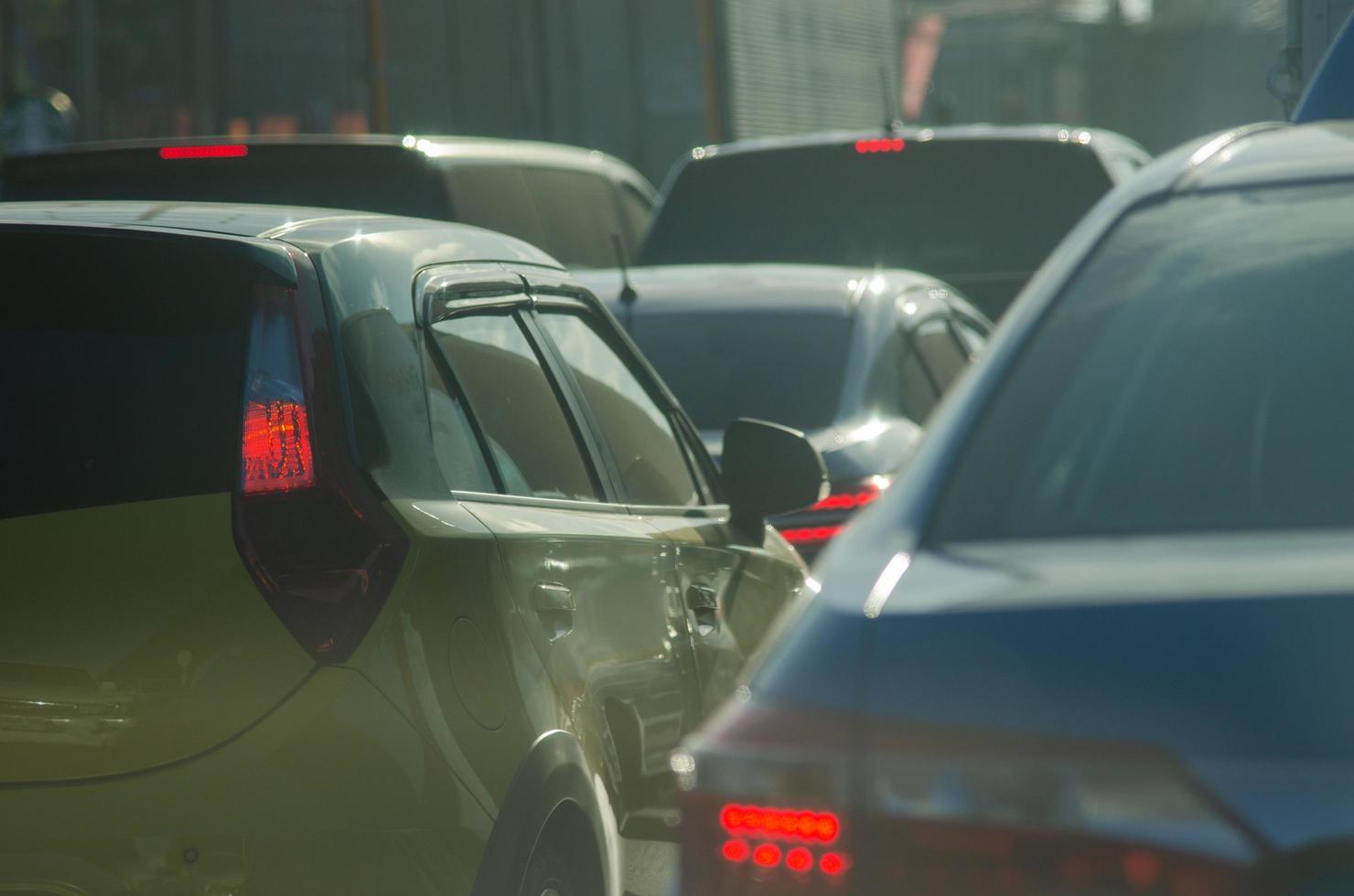 Cars in traffic jam photo