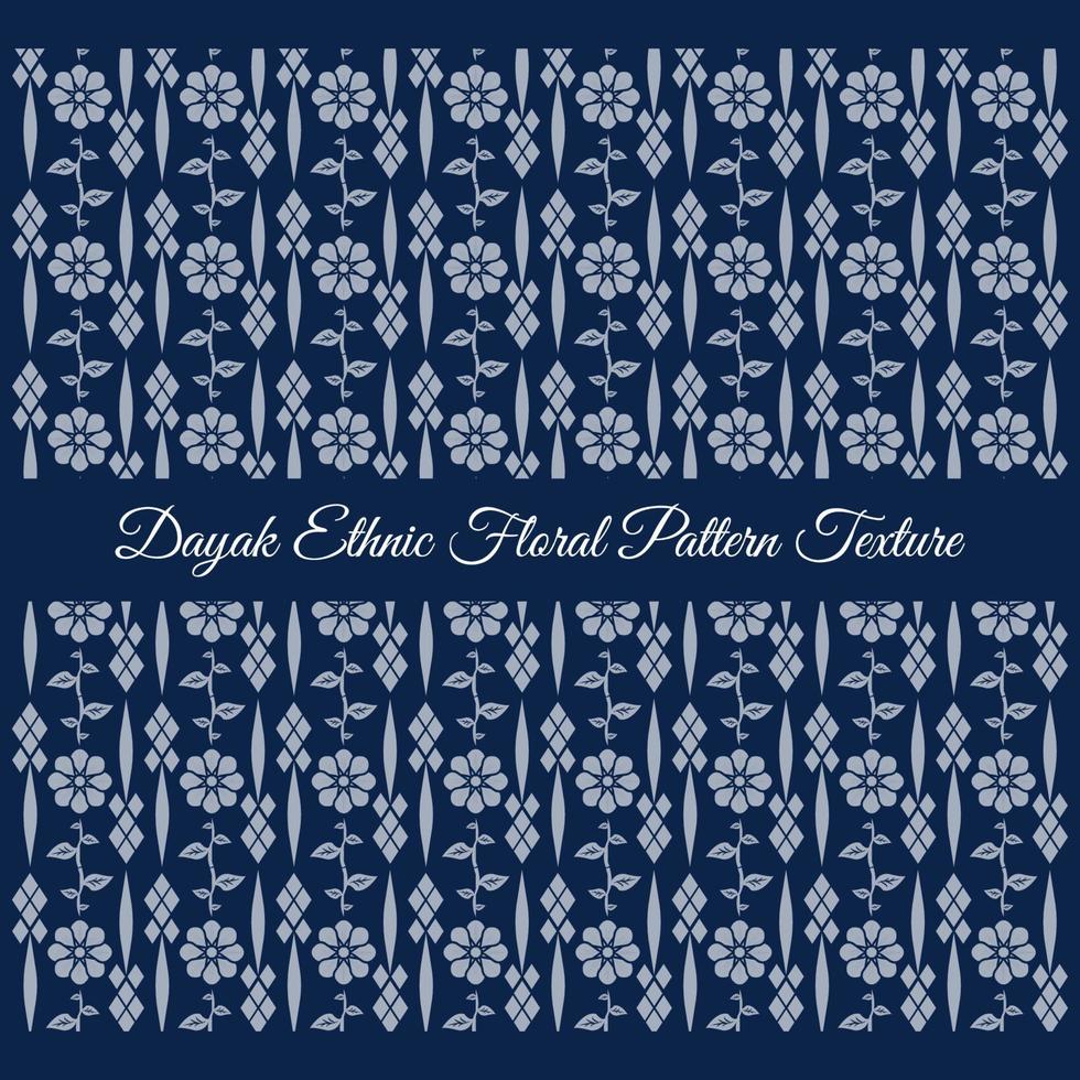 blue Dayak Ethnic Floral Pattern Texture vector