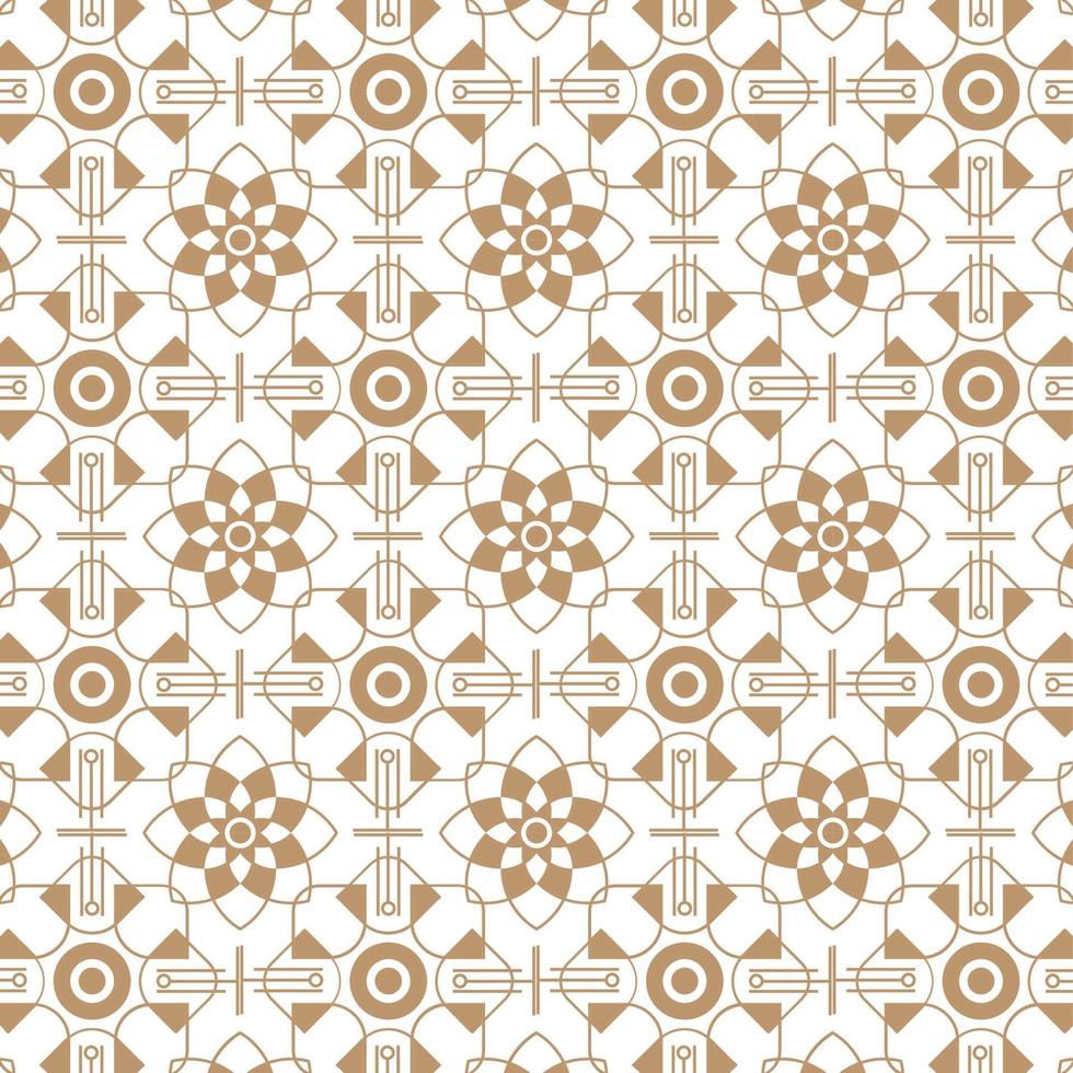 Seamless arabic geometric ornament in brown color vector