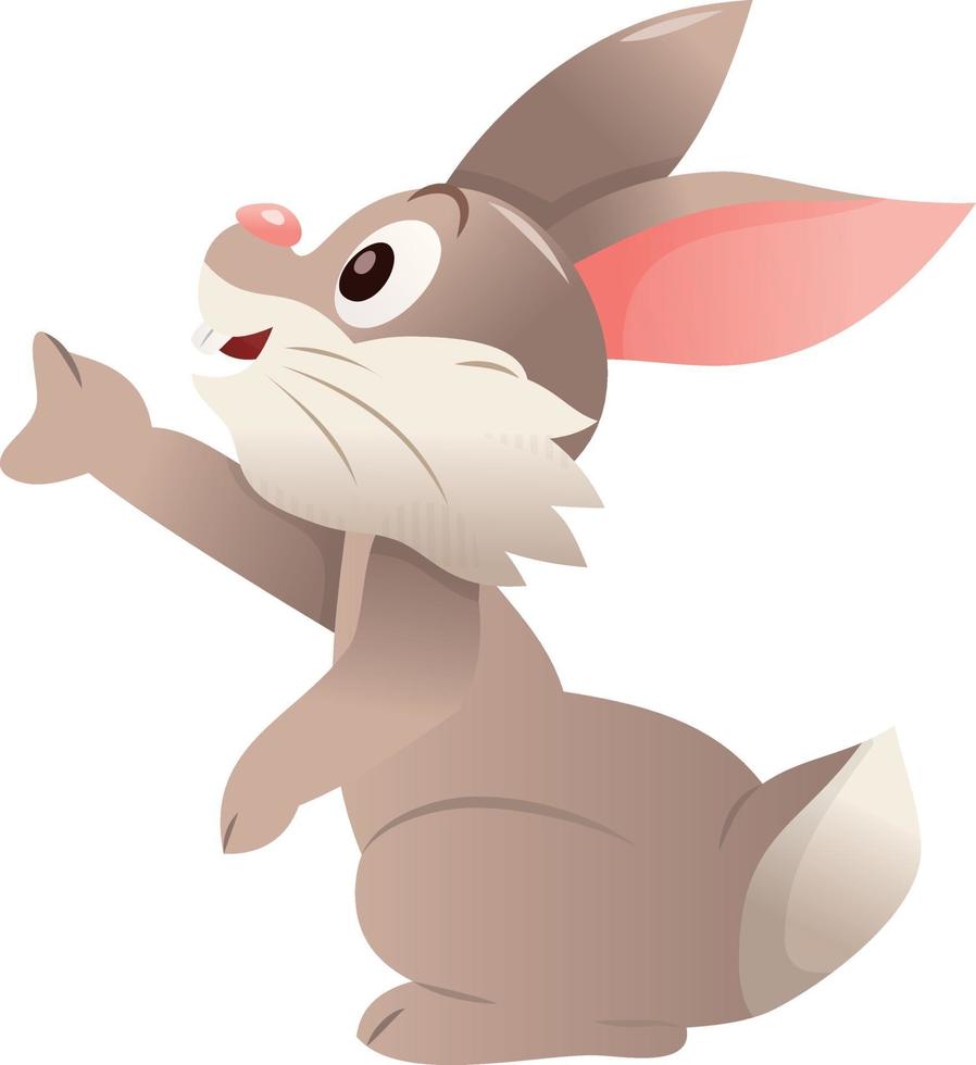 Cartoon Cute Bunny Rabbit Side Reaching vector