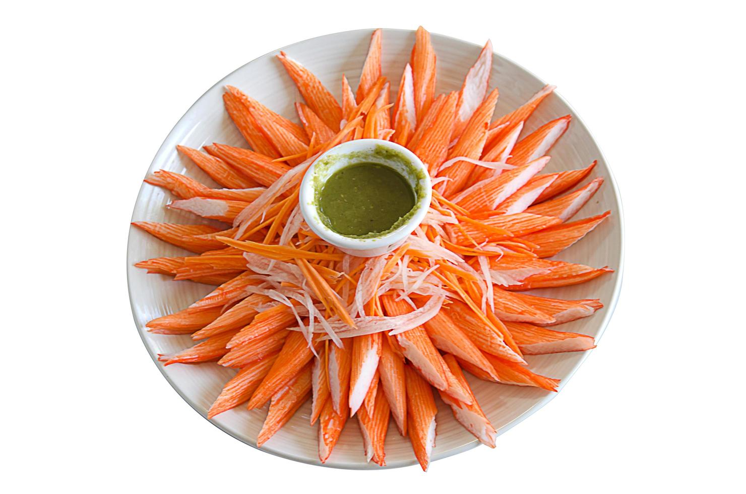 Crab sticks on a dish photo