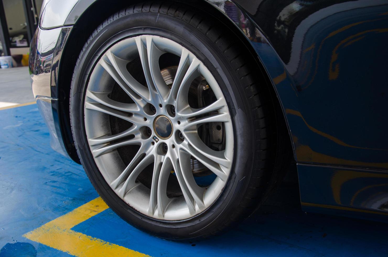 Close-up of a car wheel photo