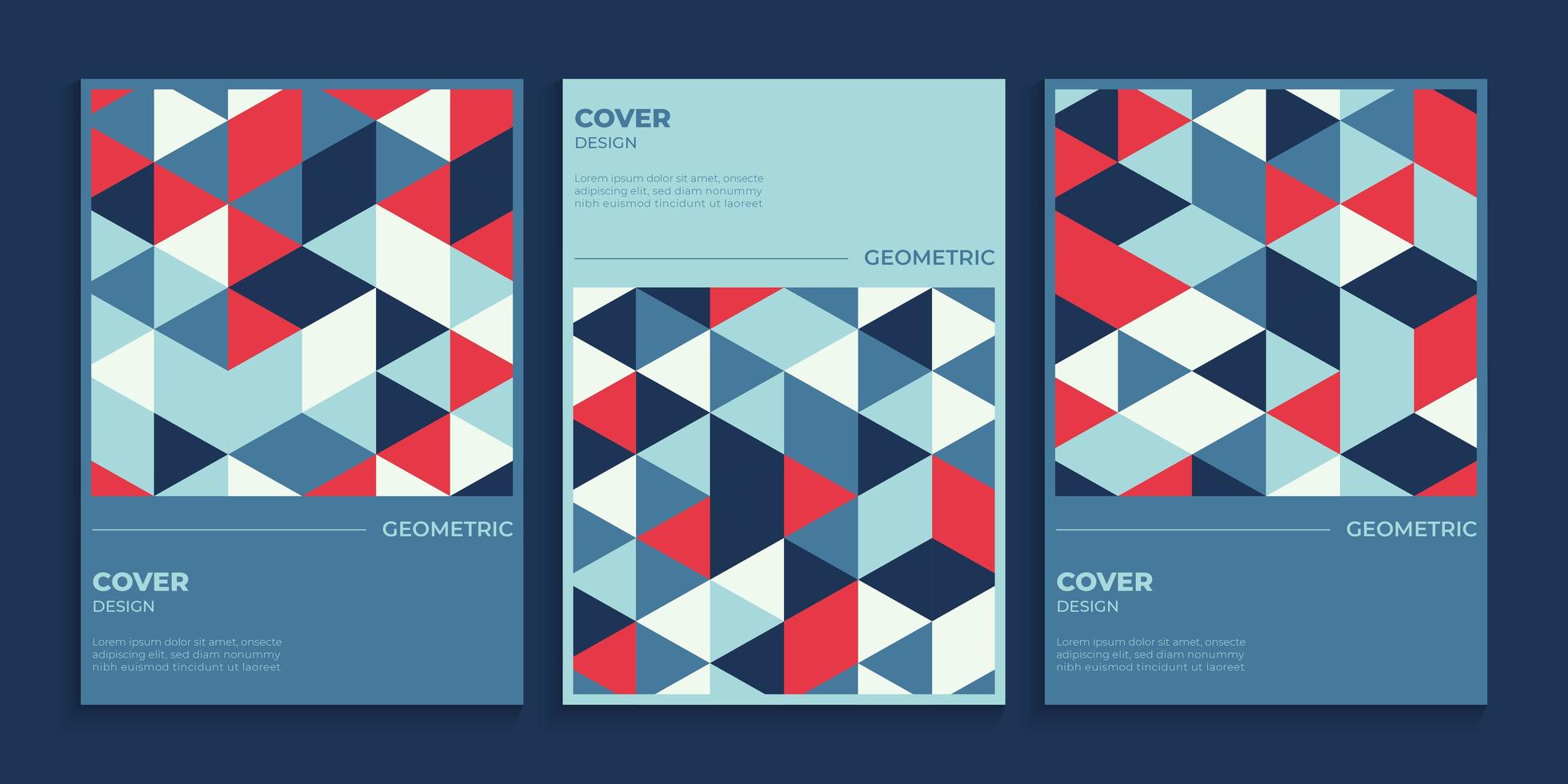 Geometric cover design set vector