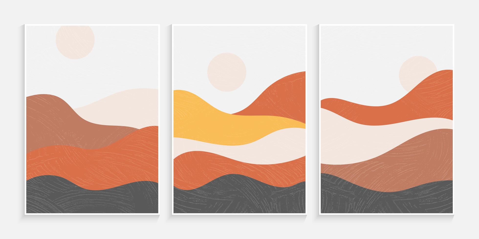 Abstract minimalist contemporary aesthetic backgrounds landscapes vector