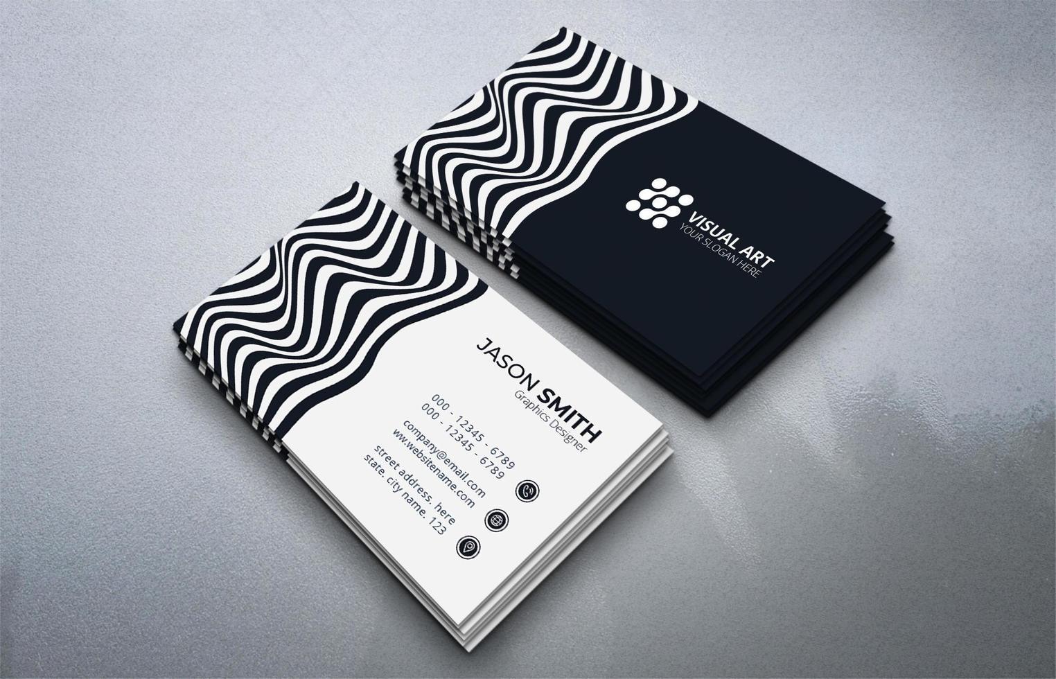 Modern Business Card With Zebra Style vector