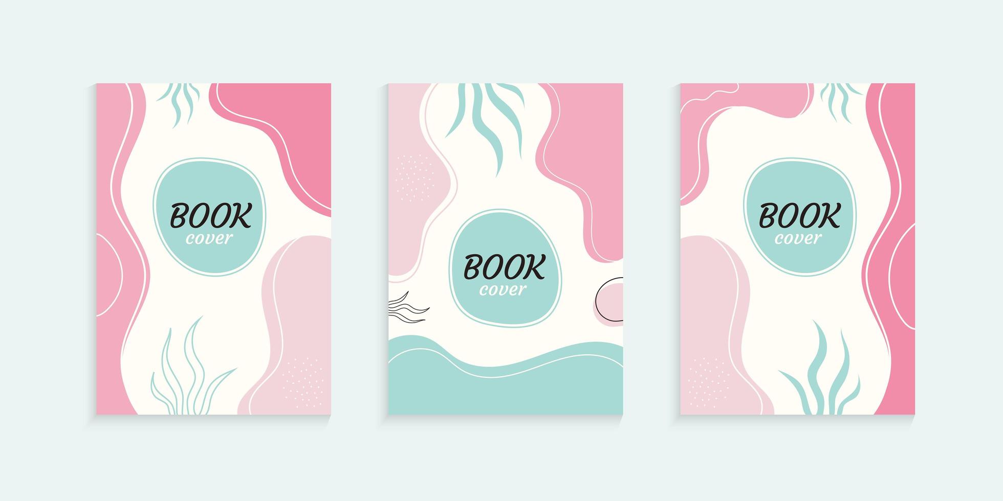 Abstract hand drawn shapes covers in pastel colors vector