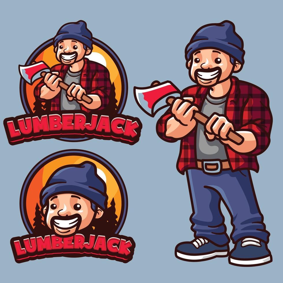 lumberjack Mascot Logo Template vector