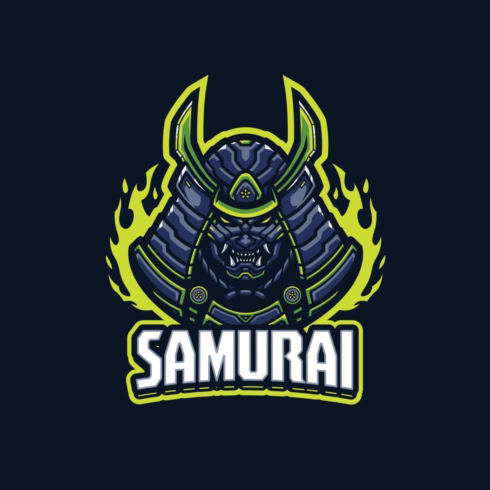 samurai mascot character vector