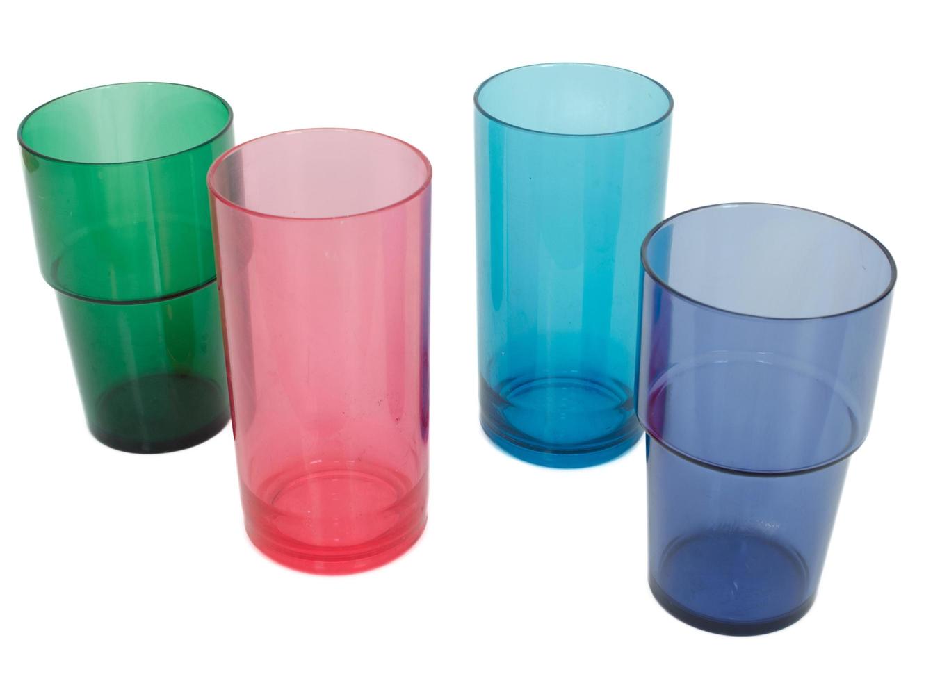 Colorful plastic cups photo