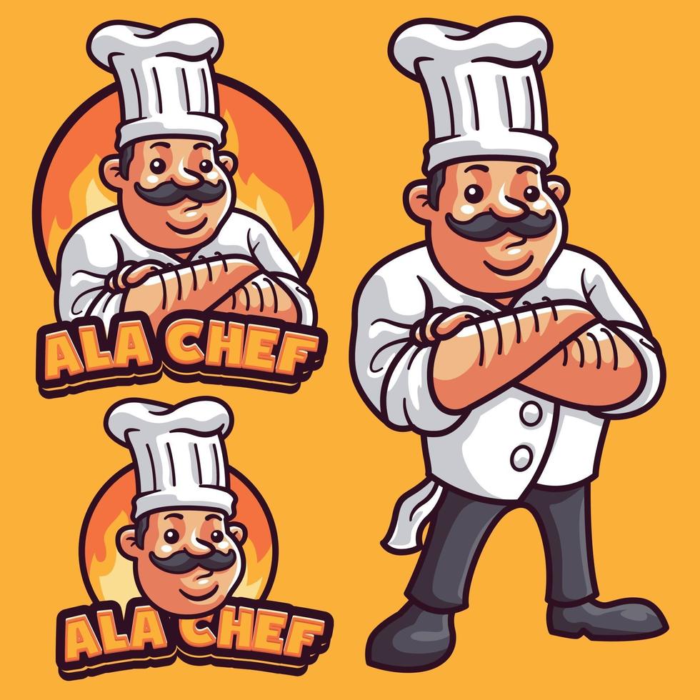 chef Mascot Logo Template vector