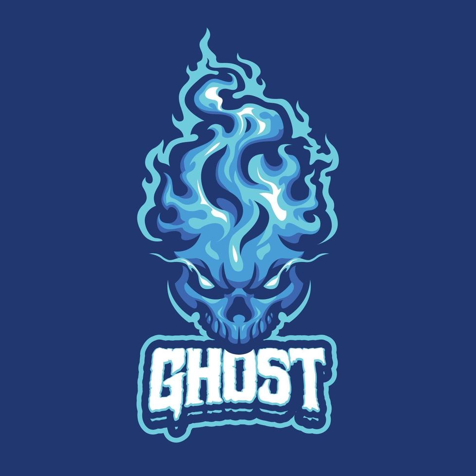 Blue Ghost Mascot Character vector