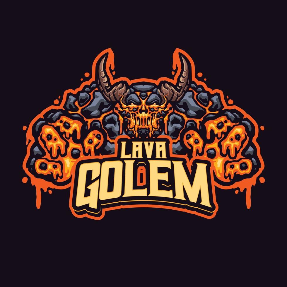 personaje de la mascota del golem de lava vector