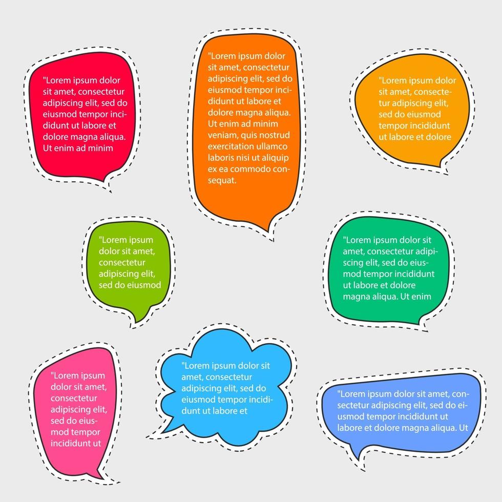 Colorful Thought Bubble Set vector