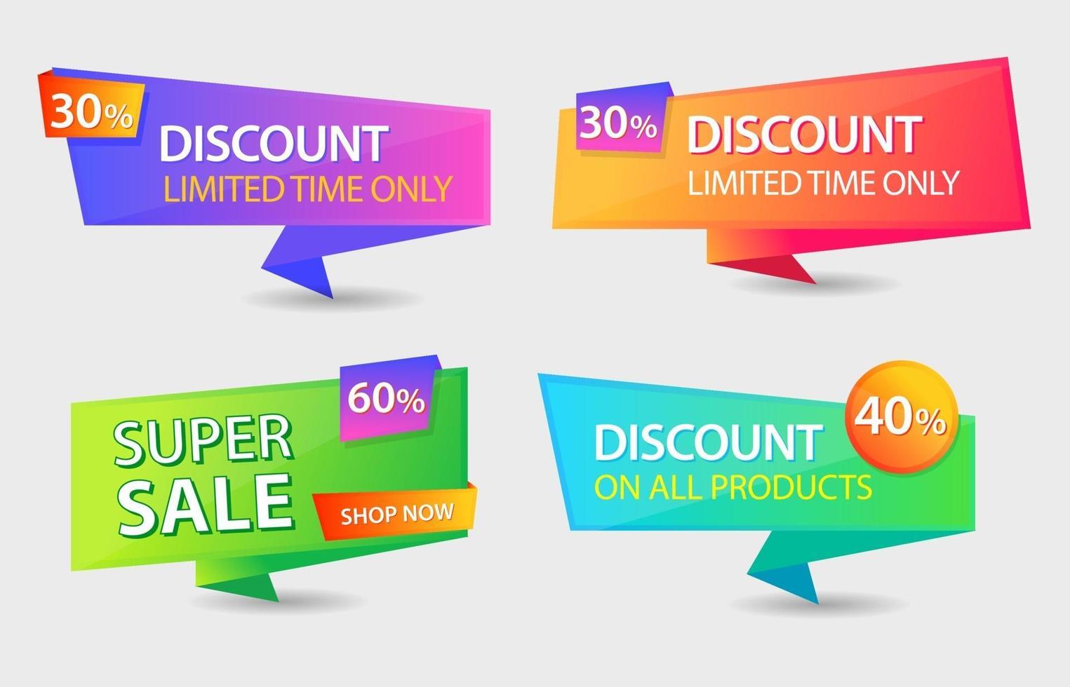 sale, offer, discount template design for online promotion vector